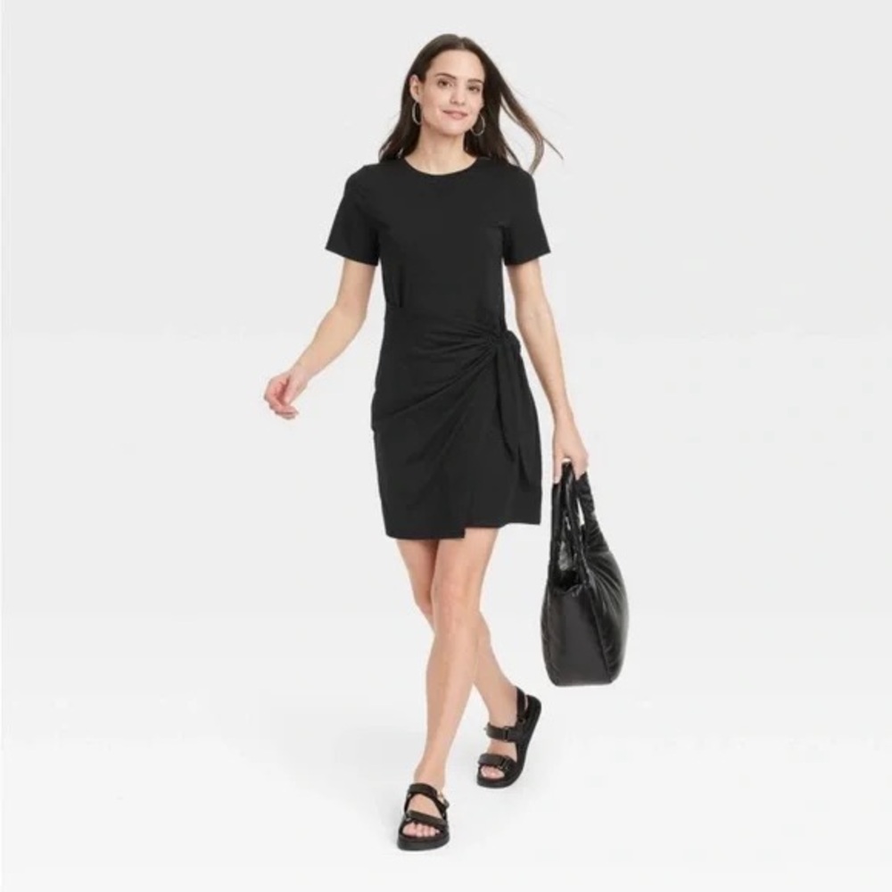 A New Day Short Sleeve Mini T-Shirt Wrap Dress SZ XL